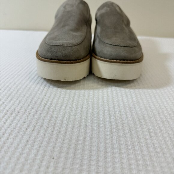 Vince Women’s Zeta Platform Loafers Size 9.5M Grey Suede Leather Shoes - Picture 4 of 6